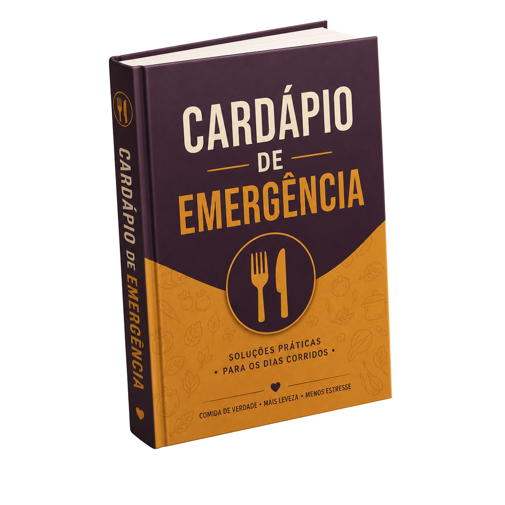 Mockup 3D — Cardápio de Emergência